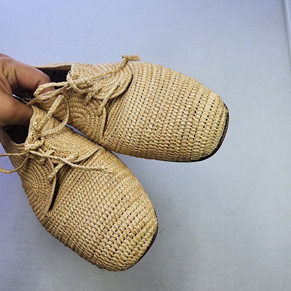 Carrie Forbes Raffia  Woven Tan ‎ Shoes 9.5 - Picture 6 of 7